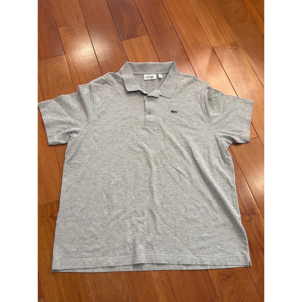 Lacoste Sport Polo Shirt Mens Gray Short Sleeve Cotton FR 8 US 3XL